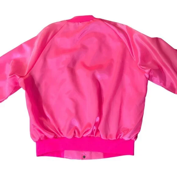 Vintage West Ark Pink Satin Bomber Jacket Women's XL Made in USA Used - Picture 4 of 16